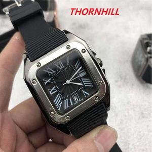Luxury square dial designer silicone quartz watches men and women couples stainless steel case waterproof fashion gold bracelet la219O