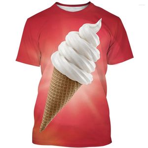 メンズTシャツ夏の女性男性アイス3DプリントファッションTシャツ大人の子供通気性柔らかい快適なシャツ服スポーツ屋外スポーツ