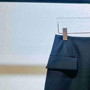 Jaquetas femininas 2023 início do outono um botão solto preto cortado blazer/saia para mulheres