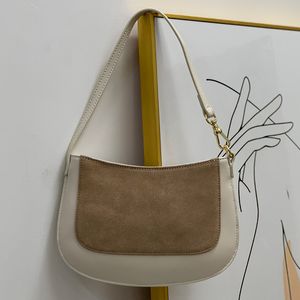 Замшевая винтажная сумка на одно плечо для подмышек, сумка через плечо Hobo, женская дизайнерская сумка, съемный плечевой ремень, модная застежка-молния с буквенным принтом, высокое качество