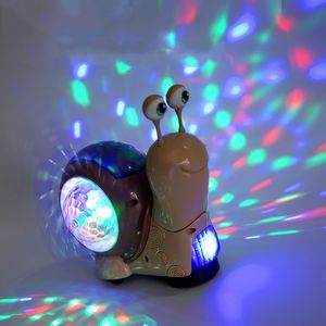 Intelligence toys Crawling Snail Baby Toy with Music LED Light Up Kids Electric Pet Musical Interactive Walking Dancing for Child 230911