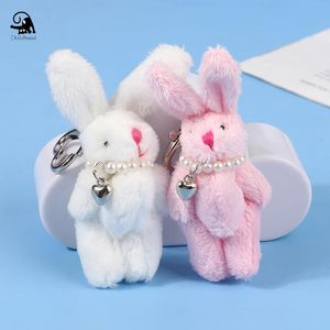 Plush Keychains Bunny Heart Phone Chain Korean Ins Punk Söta Rabbit Dolls Keychain Bag Decoration Y2K Fashion Jewelry Pendant Accessories Gift 230911