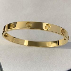 Pulseira de ouro amor Au 750 18 K nunca desbota tamanho 16-21 com caixa com chave de fenda réplica oficial de joias de marca de luxo de alta qualidade pre244g