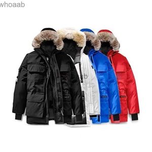 Piumino da uomo classico giacca da uomo piumino firmato giacca invernale canadd cappotto spesso vera pelliccia di lupo plus size HKD230911