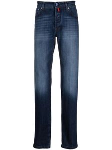 Jeans jeans homens kiton desbotou o efeito reto jeans de outono calças de outono long para o homem nova calça jeans de primavera