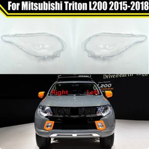 Bilstrålkastare täcker transparent lampskärmskal för Mitsubishi Triton L200 2015-2018 Auto Glass Lens Lamp Light Case