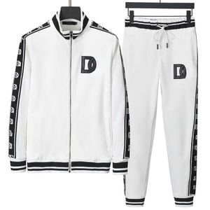 Tuta da uomo versione alta D Lettere Giacca ricamata Pantaloni Abito firmato Giacche da baseball Pantaloni sportivi Set a due pezzi