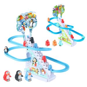Intelligence toys Early Education Electric Track Slide Toys Assembly Design Small Climbing Dinosaur Stair Toy for Kids Child 230911