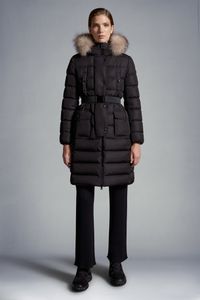 2023 Autunno Inverno donna Piumino d'anatra bianca Parka Zip giacche con cappuccio a righe spesse ricamo donna cappotti lunghi slim MK23017