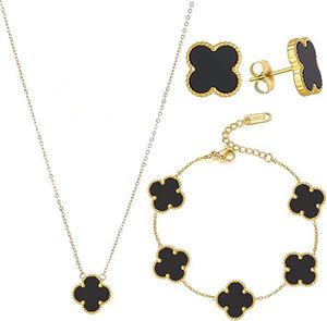 4 Four Leaf Clover Bracelet Earrings Necklace Luxury Designer Jewelry Sets Women Bracelet Earrings Necklace Valentine's Day Gift