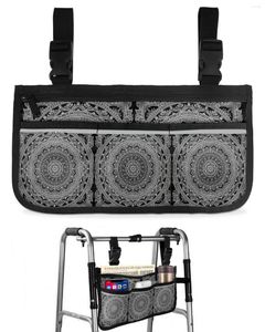 Storage Bags Datura Antique Pattern Bohemian Flowers Wheelchair Bag Armrest Side Electric Scooter Walking Frame Pouch