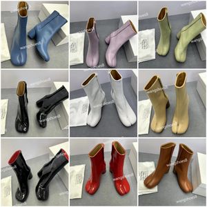 Tabi kostki Kobiety jesienne zimowe luksusowe projektanci mężczyźni butowe lustro buty moda skóra Wysoka jakość 3,5 cm 6 cm 8 cm palca but but