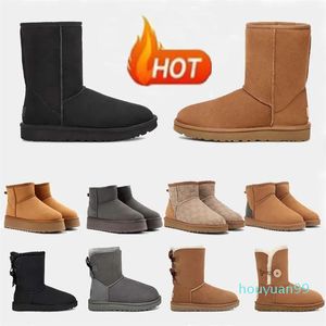 Stiefel Hausschuhe Kastanienfell Slides Schaffell Pantoletten Damen Herren Ultra Mini Plateaustiefel Slipon Schuhe Wildleder Obermaterial Herbst Winter Uggit