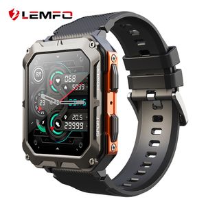 Smart Watches C20Pro Watch Men Sport Smartwatch IP68 Waterproof Bluetooth Ring 35 dagar Standby 123 Lägen 183 tum HD -skärm 230909