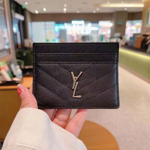 2023 Luxury Designer Caviar Card Holder äkta läderväska Fashion Y Womens Purses Herr Key Ring Credit Cards Wallet Bag Travel226e