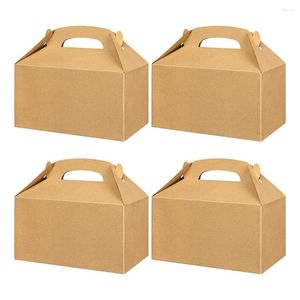 Gift Wrap 50 Pcs Party Treat Boxes White Candy Favors With Handle Paper Cookie Bags Gable Khaki