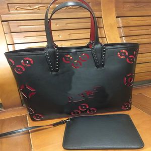 Stampa mista Donna lusso Big Bag Platfor scarabocchiando borse firmate totes fondo rosso composito borsa in vera pelle purse261I