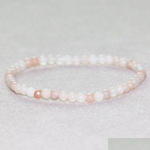 Beaded Mg0019 Wholesale 4 Mm Mini Gemstone Bracelet Pink Aventurine Womens Yoga Mala Energy Protection Jewelry Drop Delivery Dhgarden Dht23