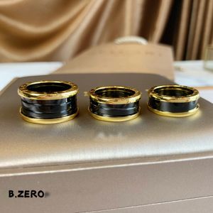 Buigari Bzero USサイズ5-11マンのためのセラミックリングデザイナーカップル18Kゴールドメッキ公式複製ジュエリークラシックスタイルファッションラグジュアリーギフトガールフレンド014