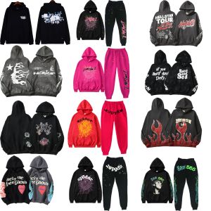 Hell Star Hoodie Fashion Hellstar Flame Printed and Womens Loose Coat Pullover Sweater Pink Spider Hooded
