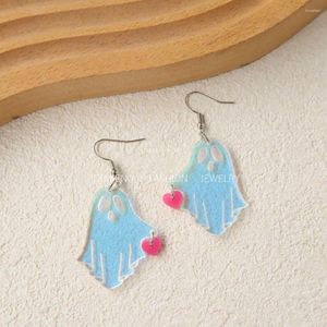 Hoop Earrings NCEE Acrylic Halloween Ghost With Laser Fantasy Colorful Night Glow Love Cute Funny Party Gift