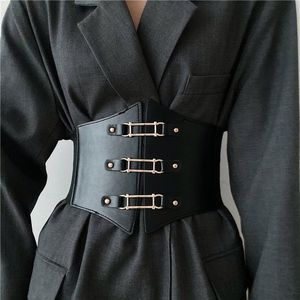 L'Europa e gli Stati Uniti moda semplice cintura elastica in vita ampia cintura da donna retrò cinturino in vita decorativo camicia gonna cintura