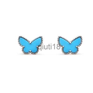 Stud Van Butterfly Stud Küpe Tasarımcısı Kadınlar Mektup V Clover Clive Mini Lüks Takı Elmas Küpeler Sarı Altın Gül Altın Gümüş X0911 X0911