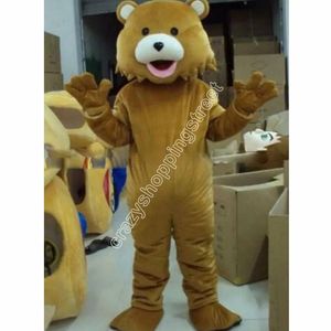 Traje da mascote do urso marrom andando terno de halloween grande evento traje terno vestido de festa vestuário traje de carnaval