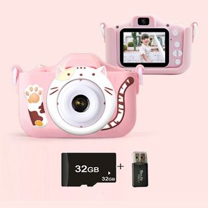 Toy Cameras Children Mini Digital Camera Vintage Educational Toys Kids 1080P Projection Video Outdoor Pography Gift 231008