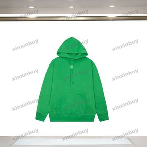 xinxinbuy erkekler tasarımcı kapüşonlu sweatshirt 23ss çiçek düğmeleri uzun kollu kadınlar siyah yeşil kahverengi s-x