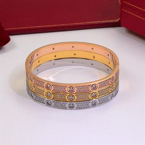 Mode Tennis Eternal Love Armband Designer Jewelry for Mens Women Full Diamond 18k Gold Bangle Silver Gifts Womens Luxury Love 3060