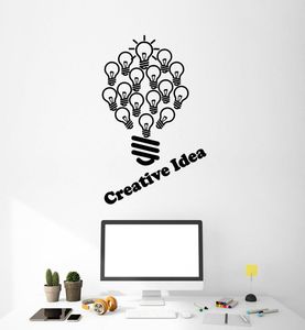 Wall Stickers Office Light Bulb Creative Ideas Decals Interior Teamwork Mural Home Studio Decoration Bg04