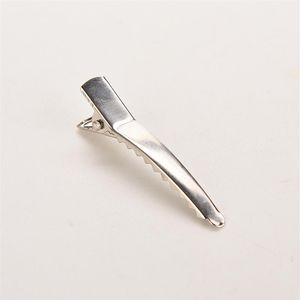 400 pz Fai Da Te Coccodrillo Piatto In Metallo Clip di Capelli Delle Donne Barrette Singolo Polo Ragazze Forcelle Per Arco 35 45mm Pinze Base315D