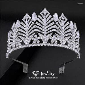 Fermagli per capelli Corona da sposa Accessori da sposa Copricapo da donna Abito da ballo Fidanzamento Hairwear Oro Argento Colore Diademi Partito YQ199