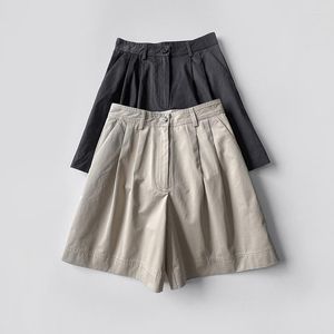 Calça feminina shorts para verão terno curto de qualidade com sarja de algodão e versátil unissex casual totem e.