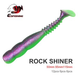 Esche Esche ESFISHING Rock Viber Shad 50mm 95mm 115mm Shiner Sea Soft Pesca Artificiale Silicone Isca Fishing 230911