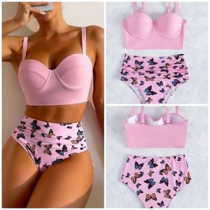 Damenbadebekleidung 2023 Europäische und amerikanische Sexy Hard Bag High Waist Bikini Damen Badeanzug Fabrik Großhandel