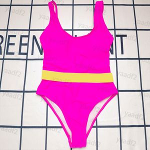 Fashion Hot Swimsuit Bikini One Piece Womens Swimwear Breast Pad Pink Sports Bathing Suit Two Piece Set