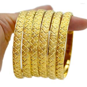 Bangle Luxury Ethiopian Jewelry Bracelet 24K 6 Pieces Gold Dubai Ramadan African/Arabic Weeding Gift