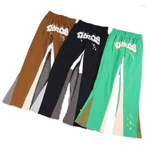 Men's Pants Sweatpants Foam Printing Casual Sports Loose Color Matching Slightly Flared Elastic Trousers