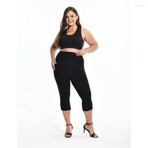 Leggings femininas Mulheres Jeggings XS-7XL Verão 3/4 Capris Curto Sólido Sheer Stretchy Legging Tamanho Grande XS 5XL 6XL Cinza Preto Branco Rosa R