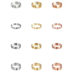 Modna miłośnik Pierścienie damskie Pierścień Pierścień Para biżuteria Titanium Stal z diamentami klasyczny złota srebrna róża opcjonalna rozmiar 4211r