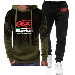 Men's Tracksuits BETA RACING MOTOCROSS MOTORCYCLE Spring Autumn Gradient Hoodie Trousers Set Streetwear Fashion Outfit Male Clothing