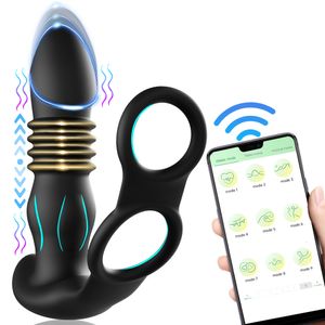 Vibratoren Teleskop Anal Butt Plug Prostata Massagegerät Männliche Dildo Plugs Vibrator Verzögerung Ejakulation Penis Ring Sex Spielzeug für Homosexuell Männer 230911