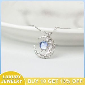 Hänge halsband måne diamanthalsband för kvinnor lyxiga hängande smycken elegant halschain klassisk gåva