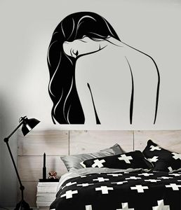 Wall Stickers Woman Girls Decal Sexy Womans Naked Open Back Sticker Bedroom Bathroom Decor Body Art Pattern Removable Z087