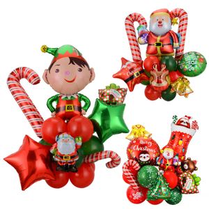 Decorazioni natalizie 1 set di palloncini in alluminio di buon Natale Babbo Natale pupazzo di neve caramelle calza di Natale Decorazioni per l'anno domestico 230911