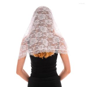 Schals Weiße Frauen Spanische Mantilla Spitze Katholischer Schleier Kapelle Schal für Schal Kopfbedeckung Masse muslimische Frau