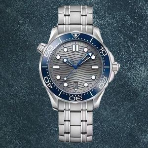 Watches Luxury Watch Mechanical Mens Automatic mm Movement Glass Back Sapphire Seahorse Silver Grey Blue es
