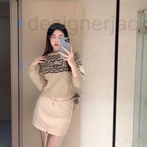 Women's Sweaters Designer Arc de Triomphe 23 Autumn/Winter Contrast Letter Jacquard Fashion Casual Cashmere Pullover Sweater for Women 0L8H